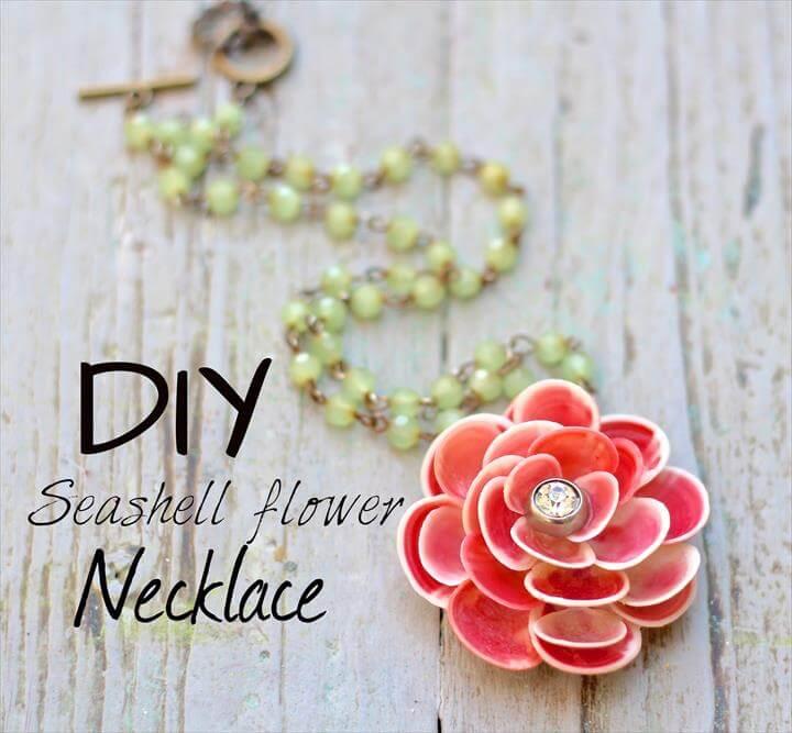 DIY seashell flower necklace