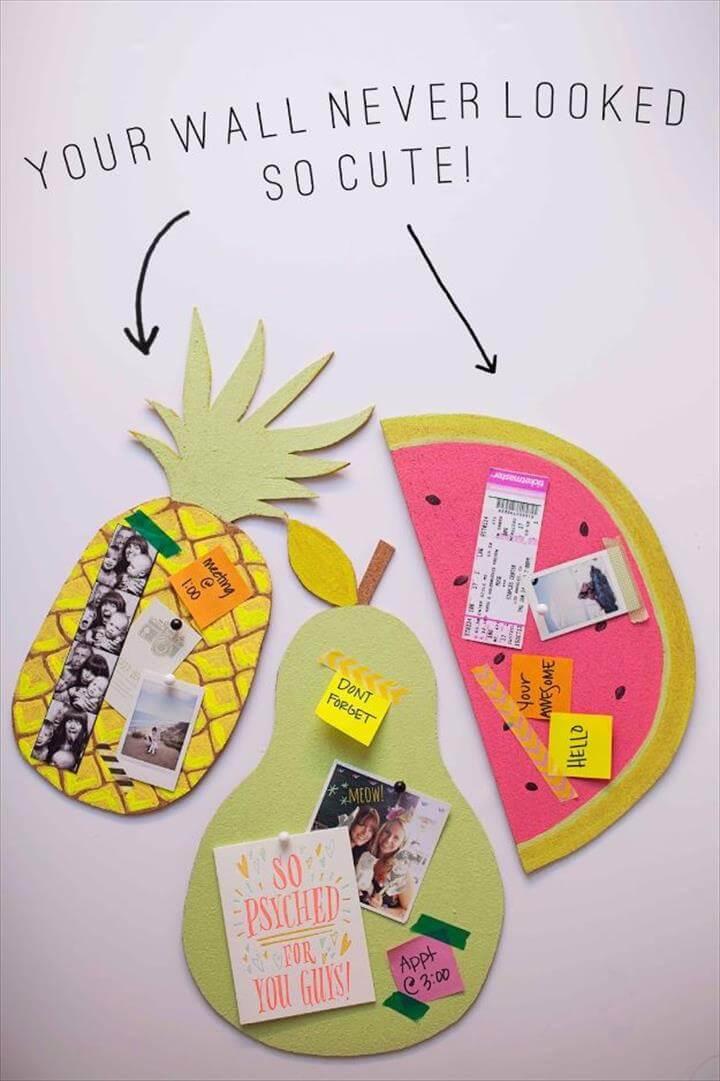 Best DIY Room Decor Ideas for Teens and Teenagers - DIY Fruit Bulletin Boards - Best