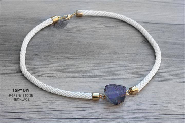 diy stone rope necklace