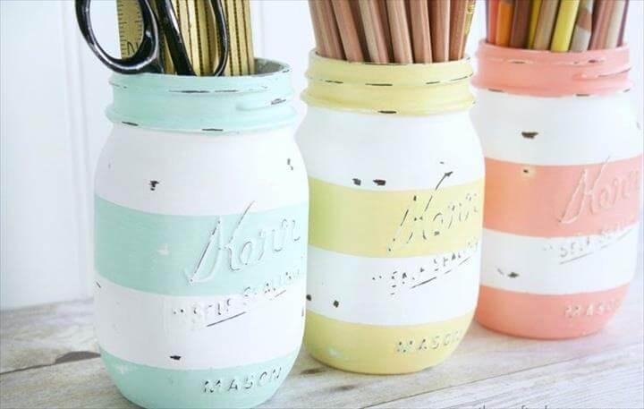 Spring Inspired Striped Jars