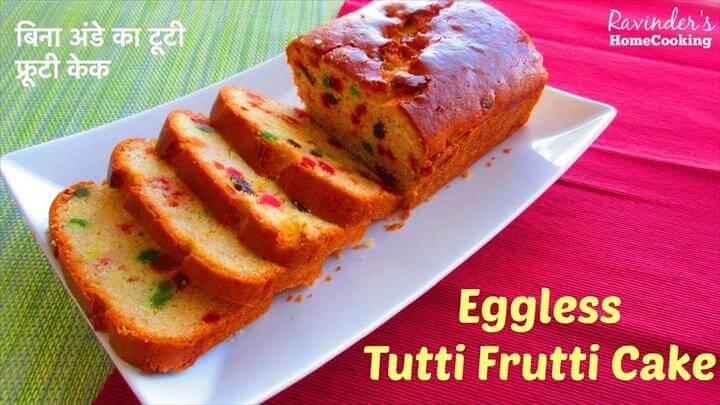 Eggless Tutti Frutti Cake, Kids Favorite Cake Recipe 