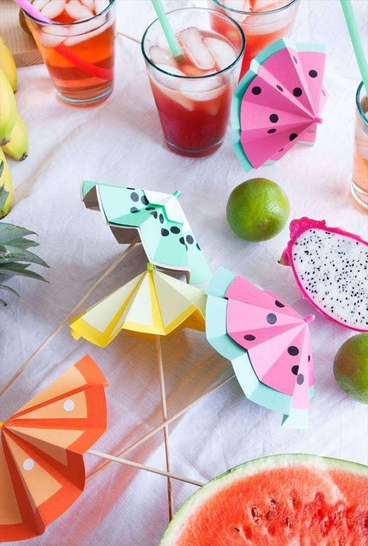 Tutti Frutti DIY Cocktail Umbrellas