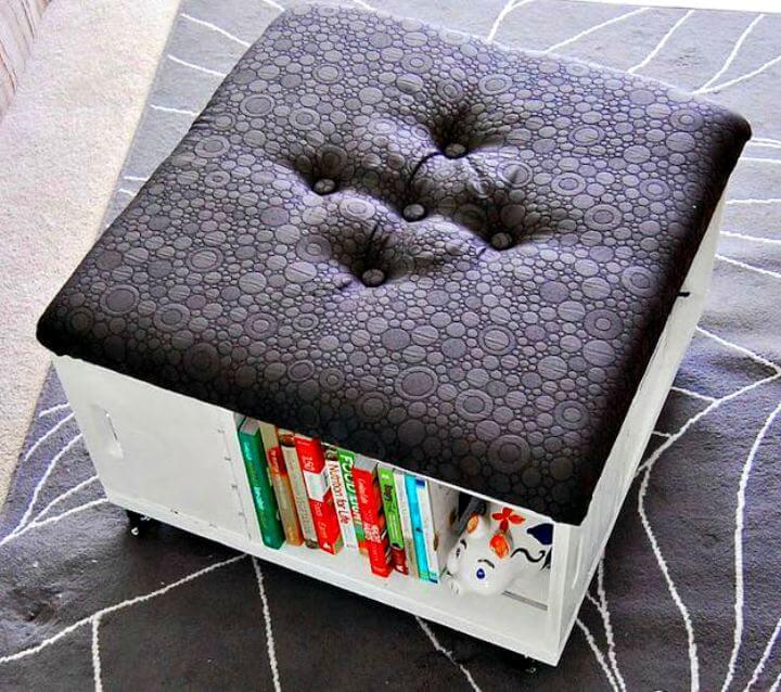 storage idea, room decor idea, room decor ottoman, how to easy