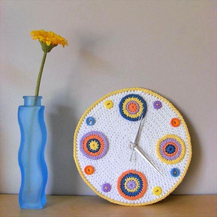 crochet pattern, diy clock pattern, diy crafts idea, diy clock decor