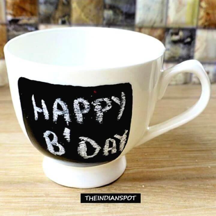 chalkboard mug, diy mug, painted mug, birthday mug