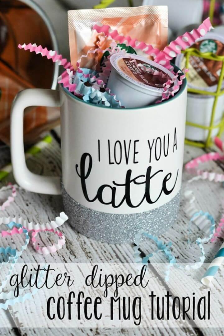 cute mug ideas, diy mug idea, how to, easy to, glitter idea