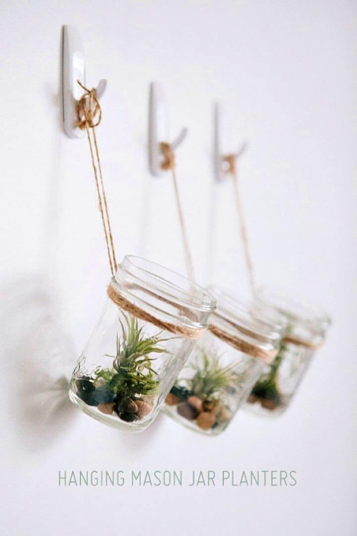 hanging mason jar, planter mason jar, diy mason jar, do it yourself