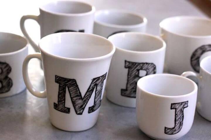 mono gram mug, diy mug, diy mono gram, spelling mug ideas