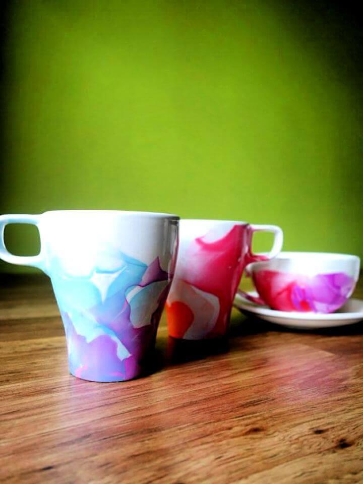 nail polish mug idea, painted mug idea, glitter polish idea