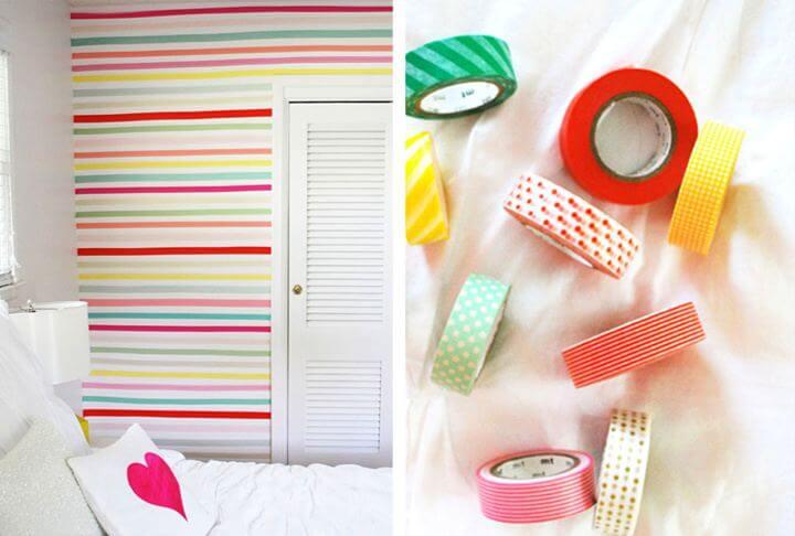 diy room decor, washi tap room decor, wall decor, 