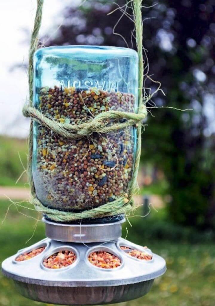 bird feeder jar, storage jars, diy mason jar, diy crafts, diy projects