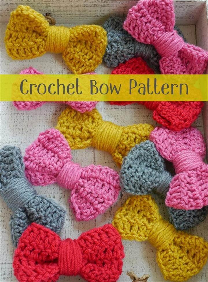 crochet bow, bow tutorials, crochet pattern