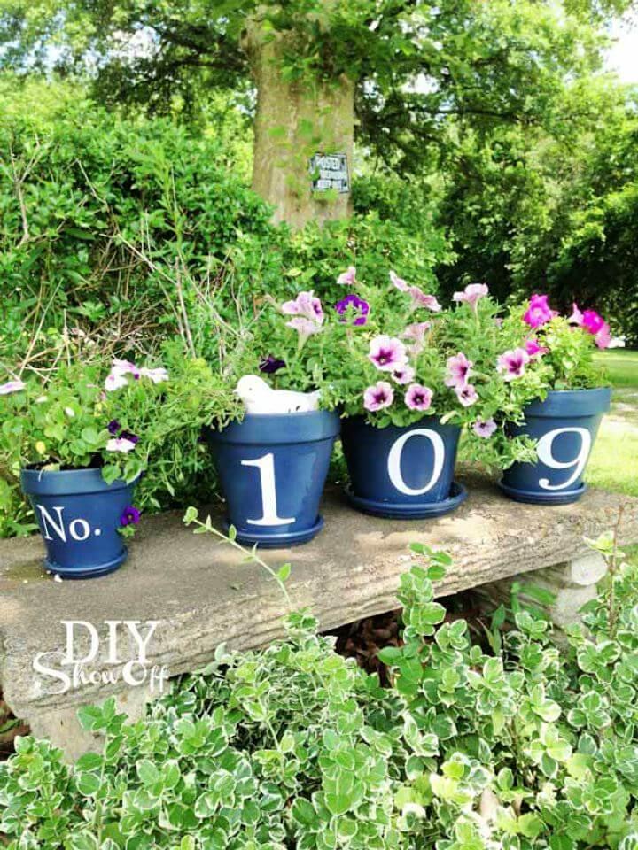 garden decor, diy garden, house number, garden idea, garden crafts