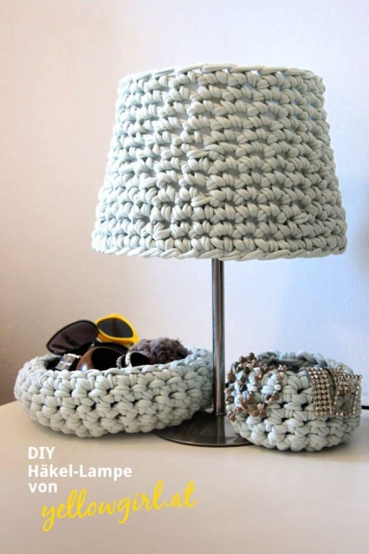 crochet lamp, diy crochet, crochet lampshade, lampshade idea, cozy lampshade