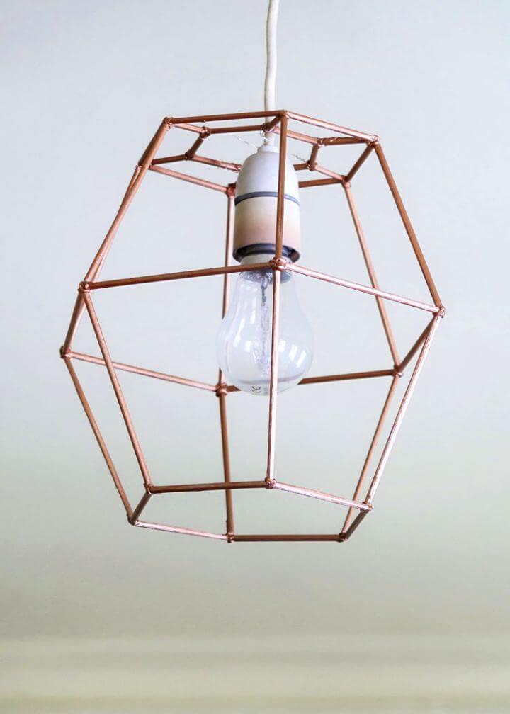 diy lampshade idea, diy geometric, lights lampshade, diy gola lampshade, unique idea