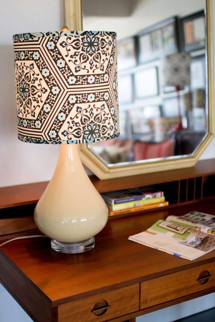 printed lampshade, fabric lampshade, diy unique lampshade, creative lampshade