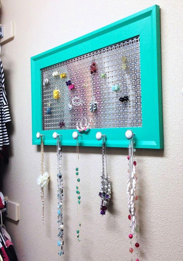 hanging ideas, jewelry organizer