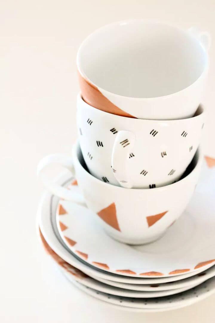 painted mug, porcelain mug, simple mugs, dishwasher mug