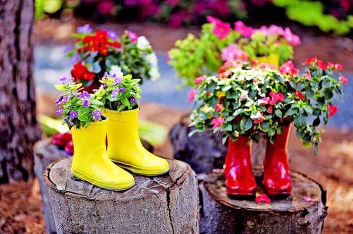 shoes reuse, shoes gardening, gardening decor