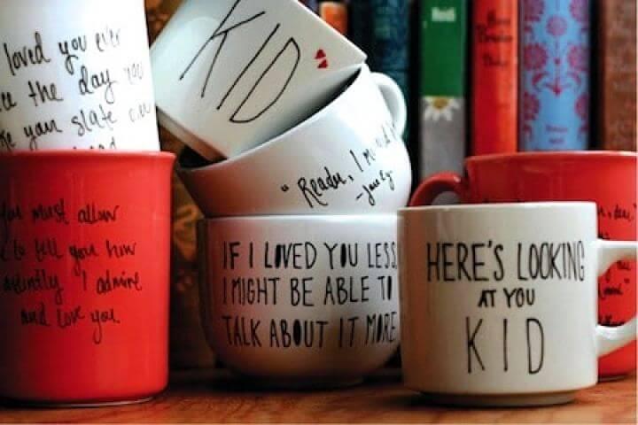 quotes mug, quotes idea, painted mugs, how to make, diy crafts and projects