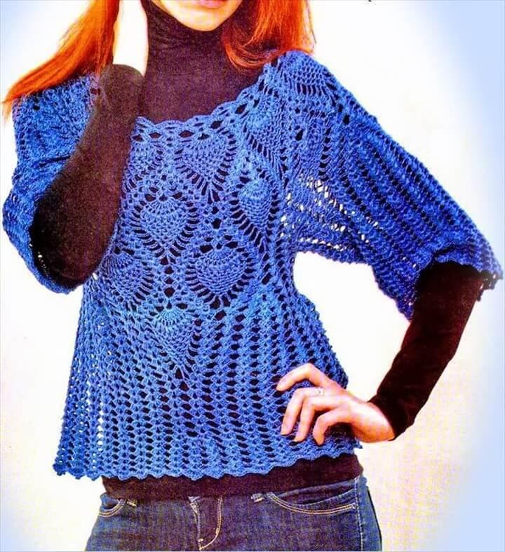 13 Free Crochet Sweater Patterns For Woman's Ideas