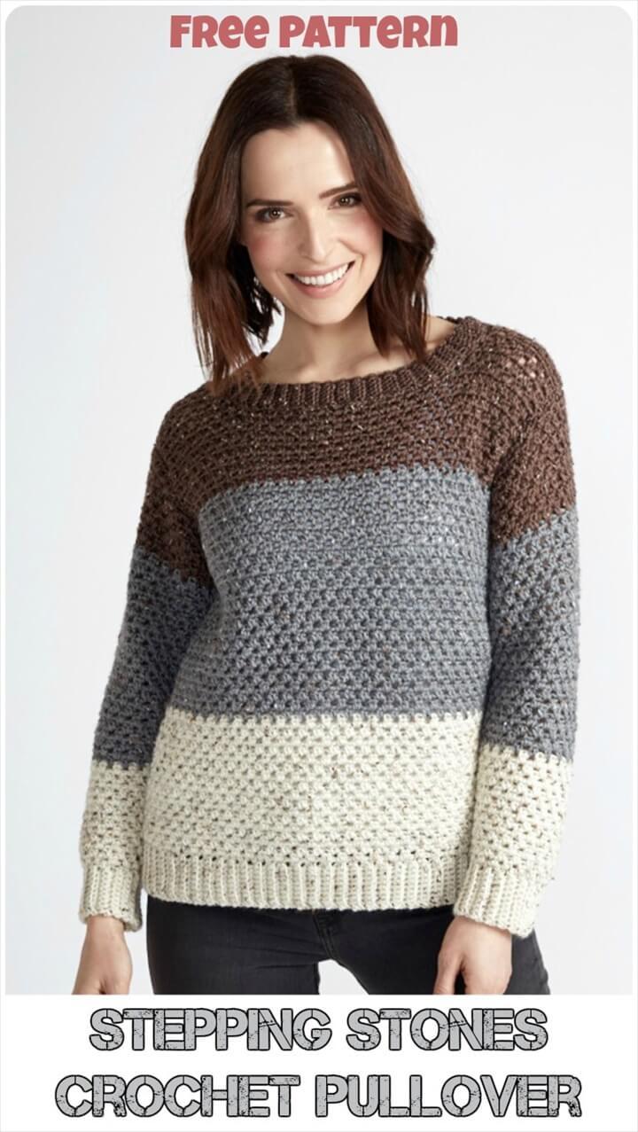 stones crochet stepping, crochet pattern, Pullover Free Pattern