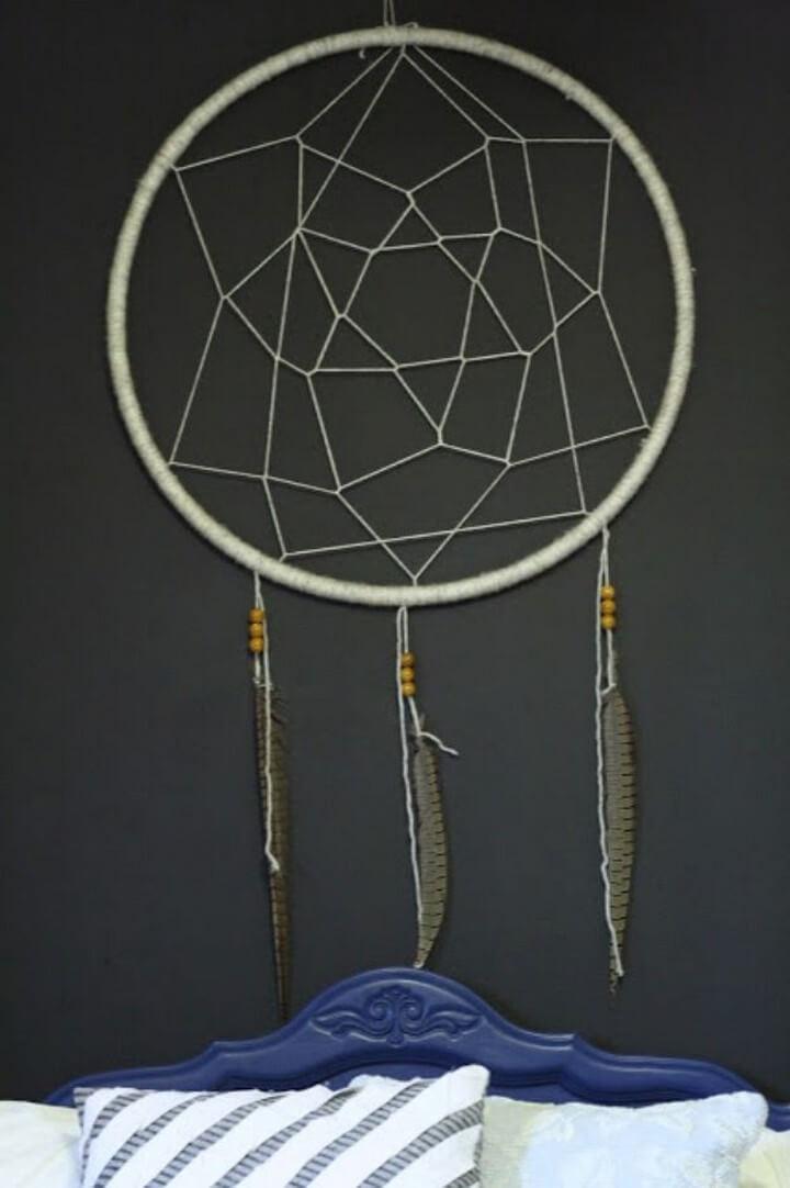 diy hula hoop ideas, dream catcher ideas, wall catcher bedroom, crafts projects