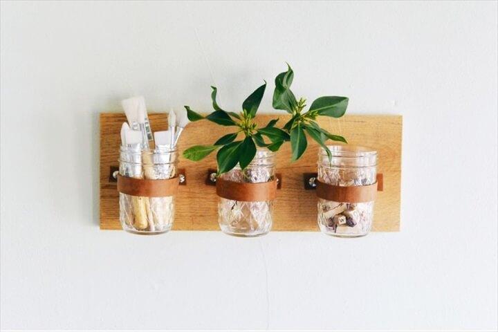 mason jar, wall organizer, diytomake, how to crafts,