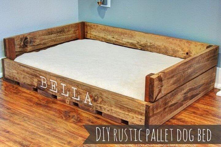 rustic pallet, rustic dog bed,