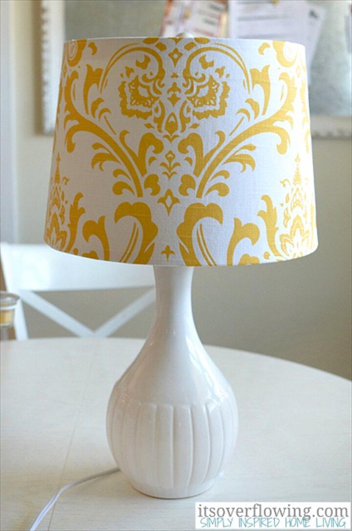 fabric cover lampshade, diy lampshade, diy ideas, how to, easy to