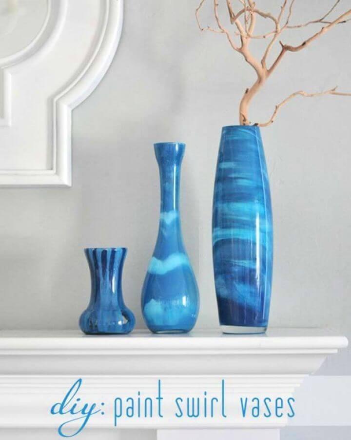 paint swirl vases, decor ideas, make and sell projects