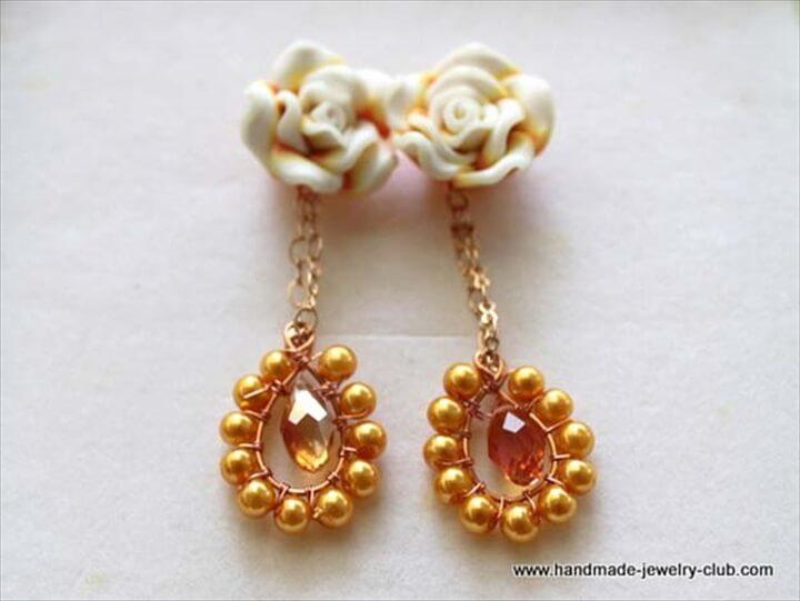 rosy earrings, diy earrings, jewelry earrings, how to, make and sell
