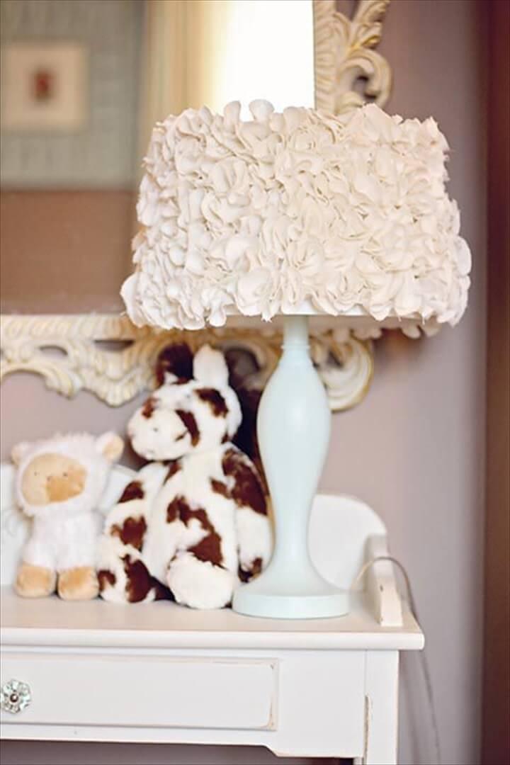 decor room, home decor, ruffle, lampshade, lamps, how to crafts,
