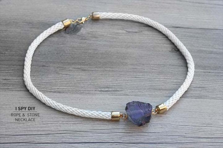 stone necklace, jewelry projects, do it yourself, diy projects, diy ideas