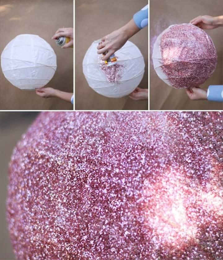  christmas life hacks, glitter disco ball, easy to make