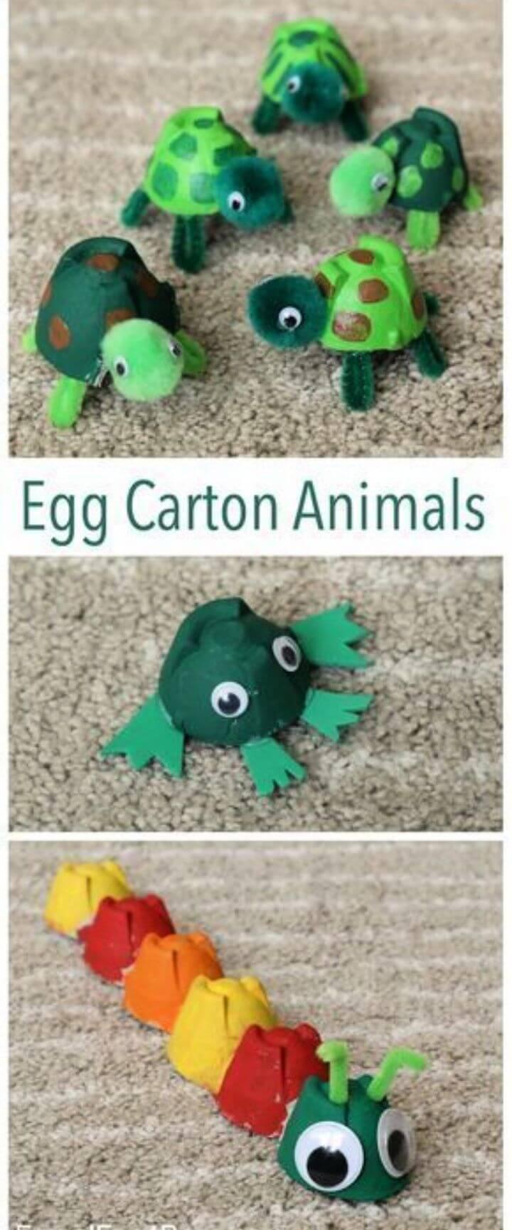 Adorable Egg Carton Turtle Craft