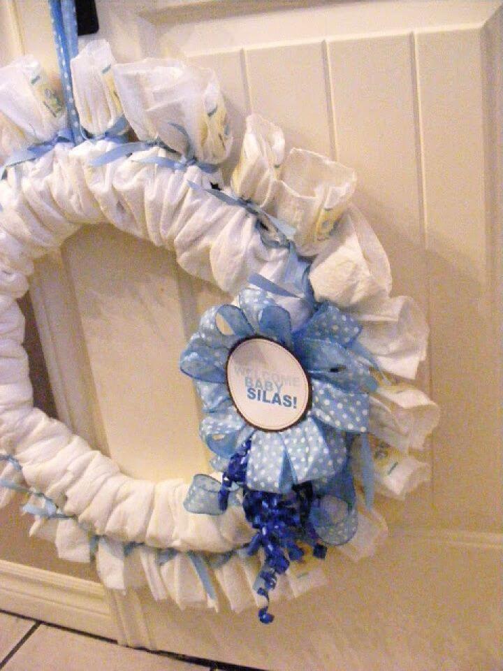 Create A DIY Baby Shower Diaper Wreath
