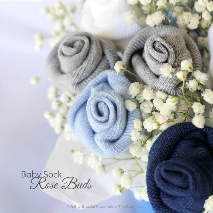 Create A DIY Baby Socks Rose Flower Bouquet