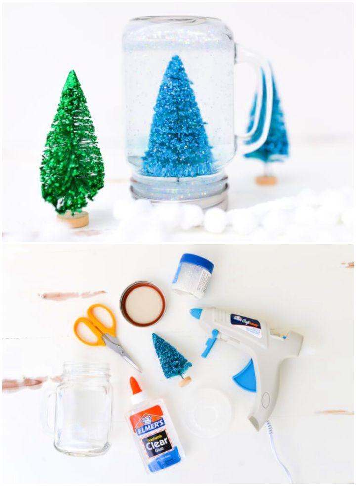 Create Your Own Glittery Mason Jar Snow Globe