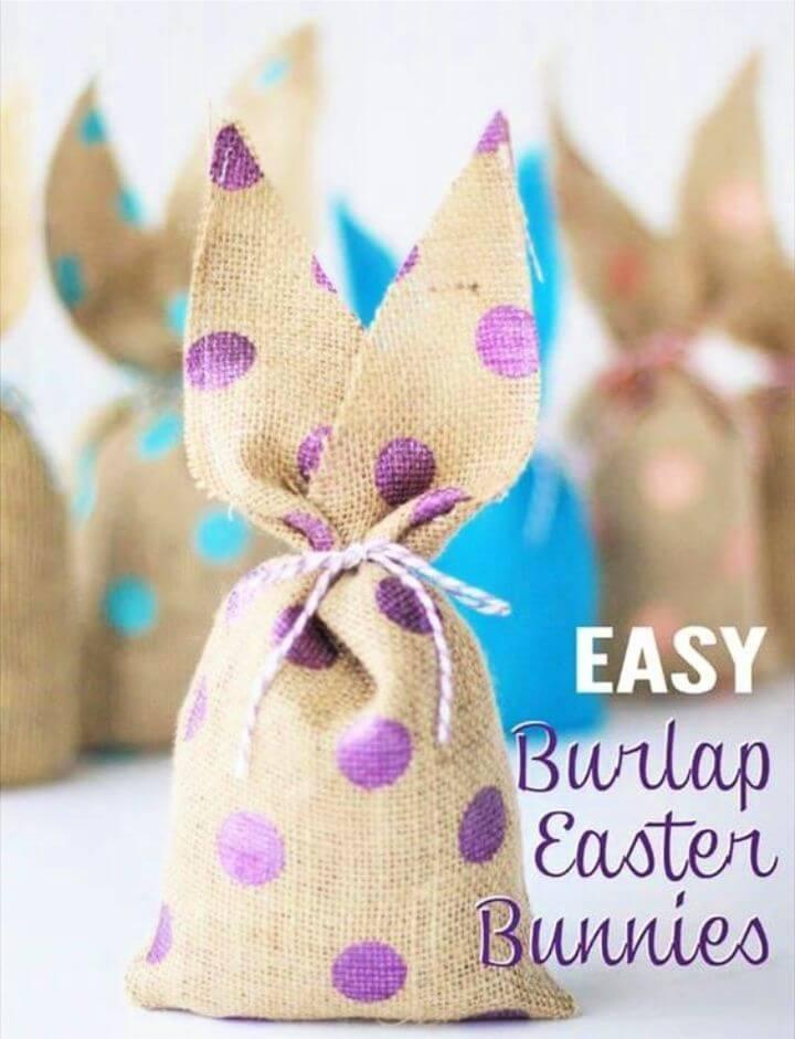 DIY Burlap Easter Bunny Bags