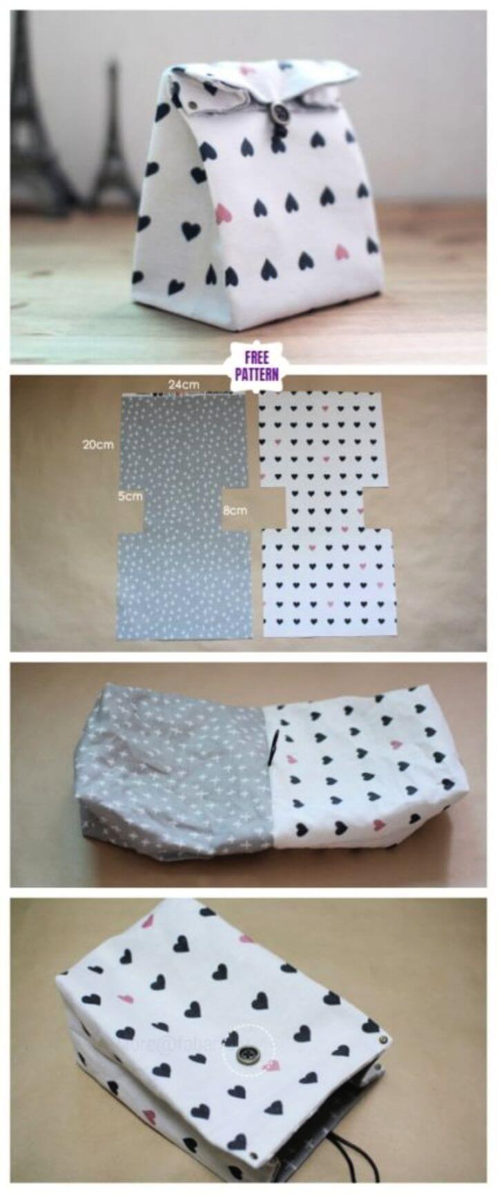 DIY Classic Fabric Gift Bag Free Sew Pattern Tutorial