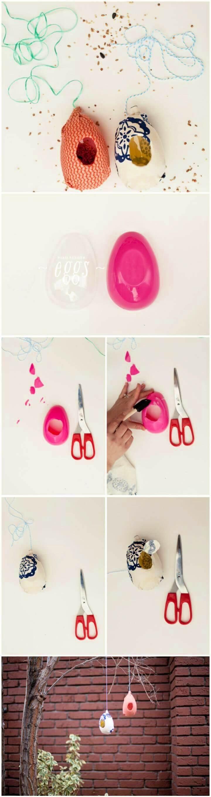 DIY Creative Plastic Egg Bird Feeder