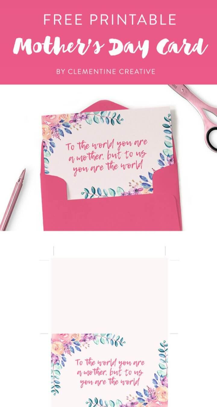 DIY Free Printable Mother’s Day Card