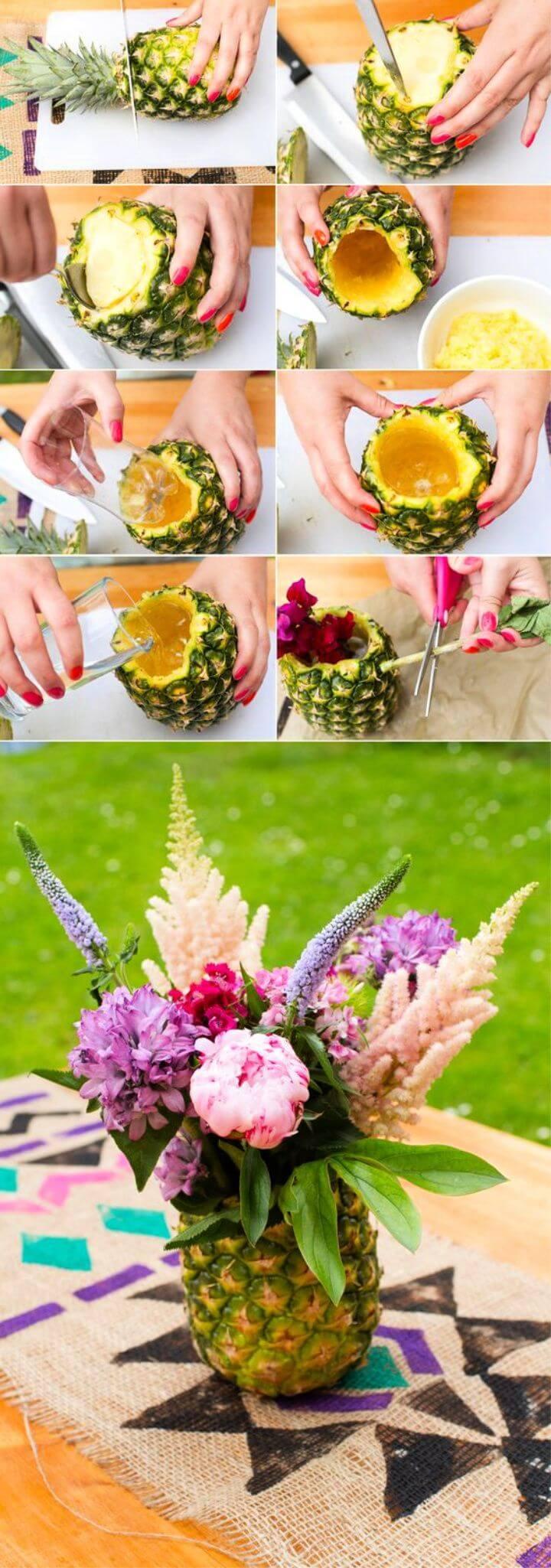DIY Gorgeous Pineapple Vase For Home Decor