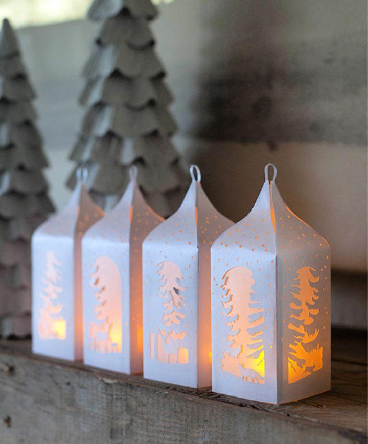 DIY Holiday Winter Paper Lanterns