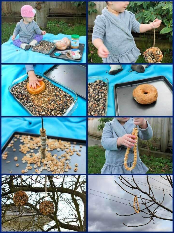 DIY Kid Made Bird Feeders