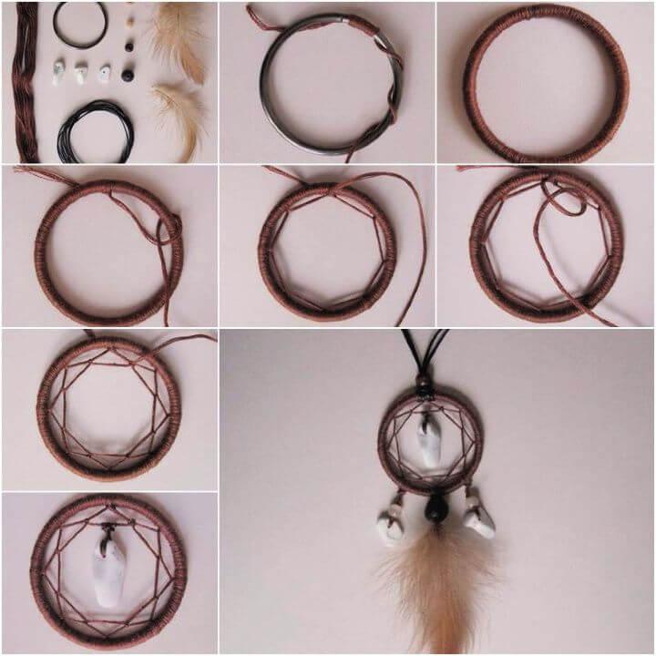 DIY Miniature Dream Catcher Pendant