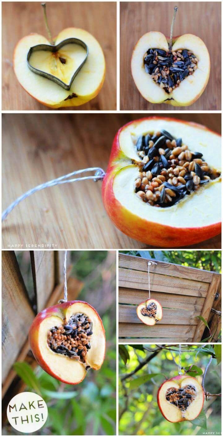 DIY Quick and Easy Apply Heart Bird Feeder