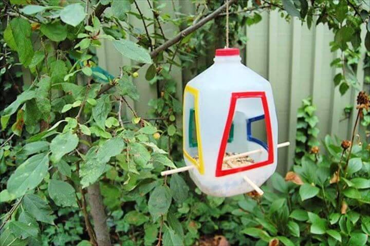 DIY Repurposed Plastic Jug Bird Feeder