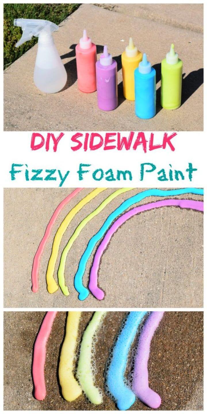 DIY Sidewalk Fizzy Foam Paint
